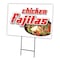 Signmission Chicken Fajitas Yard Sign & Stake outdoor plastic coroplast window, C-1216-DS-Chicken Fajitas C-1216-DS-Chicken Fajitas - alternate 1